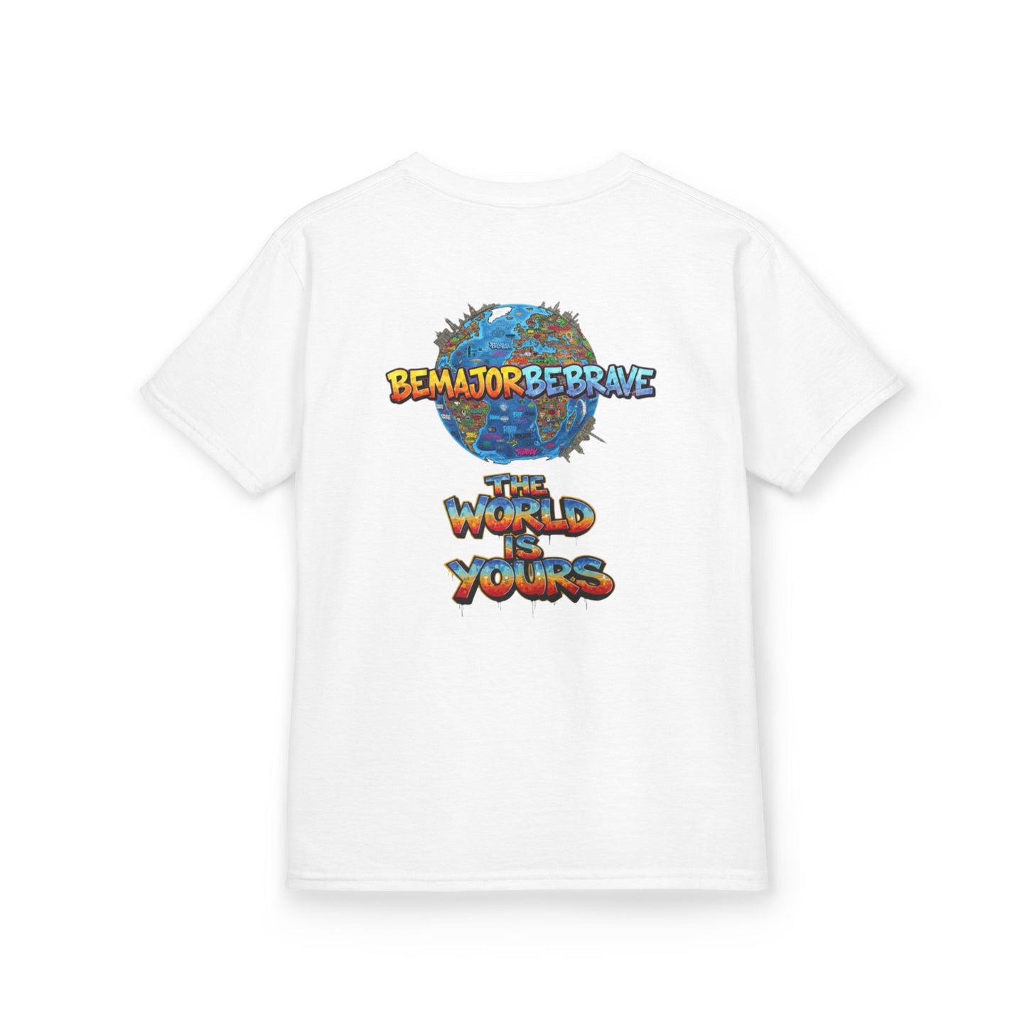 Kids Inspirational Graphic Tee - "Be Brave, The World is Yours"