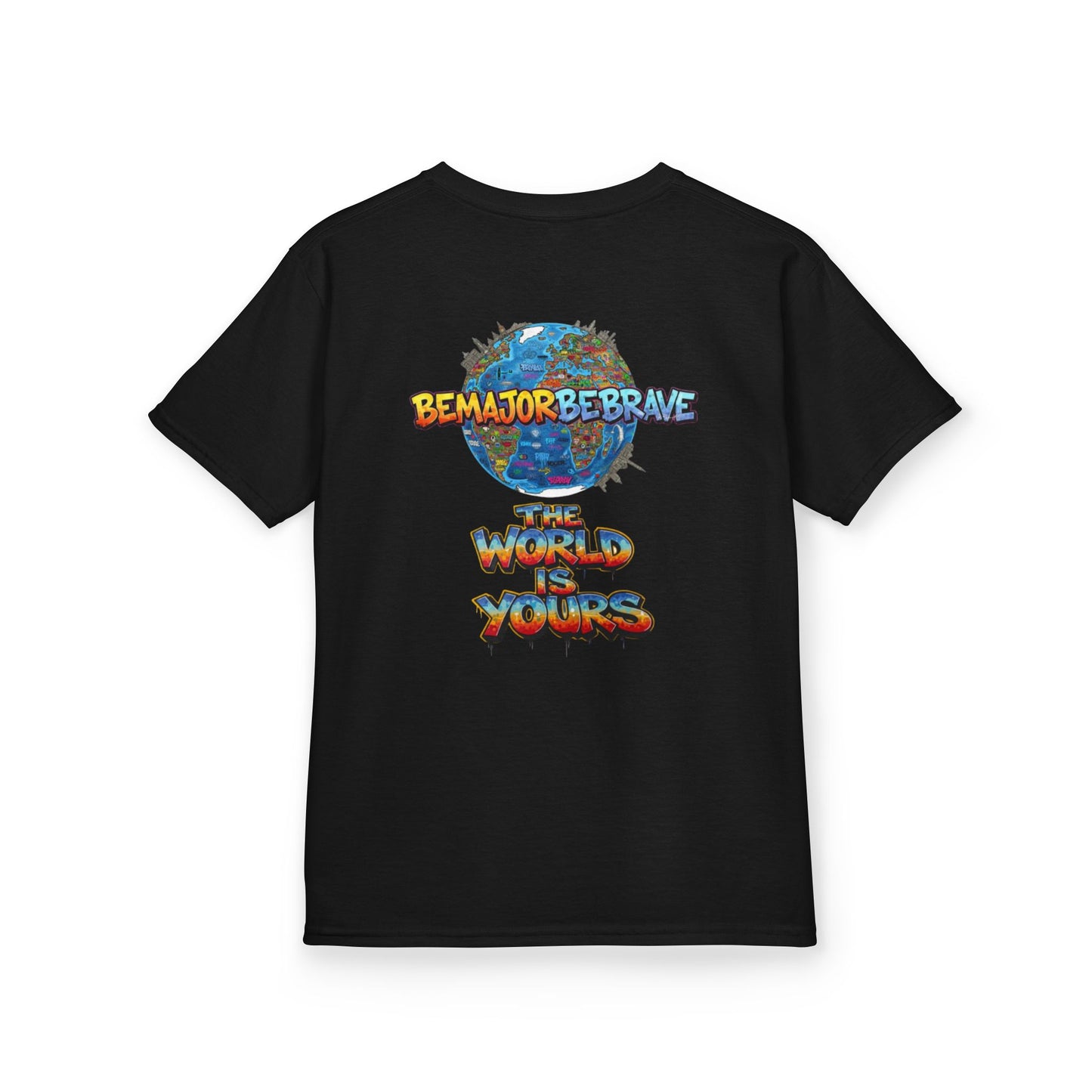 Kids Inspirational Graphic Tee - "Be Brave, The World is Yours"