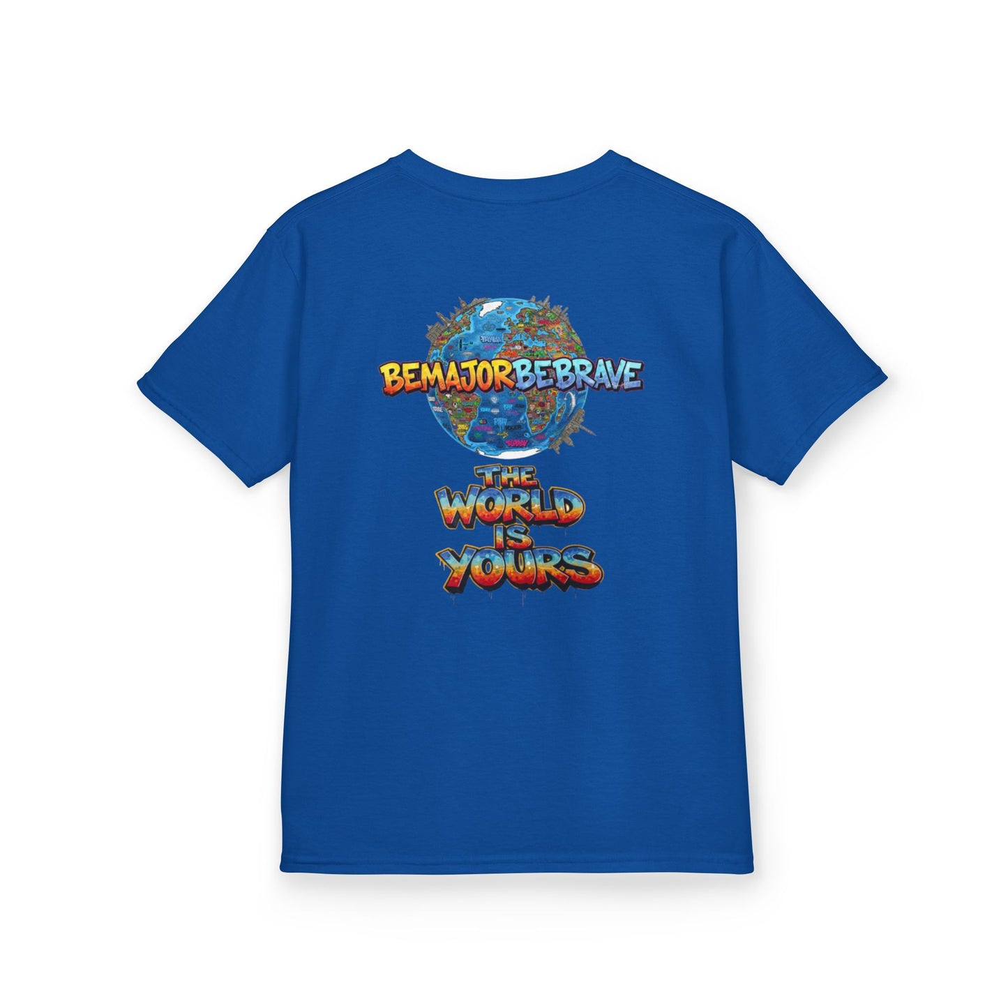 Kids Inspirational Graphic Tee - "Be Brave, The World is Yours"
