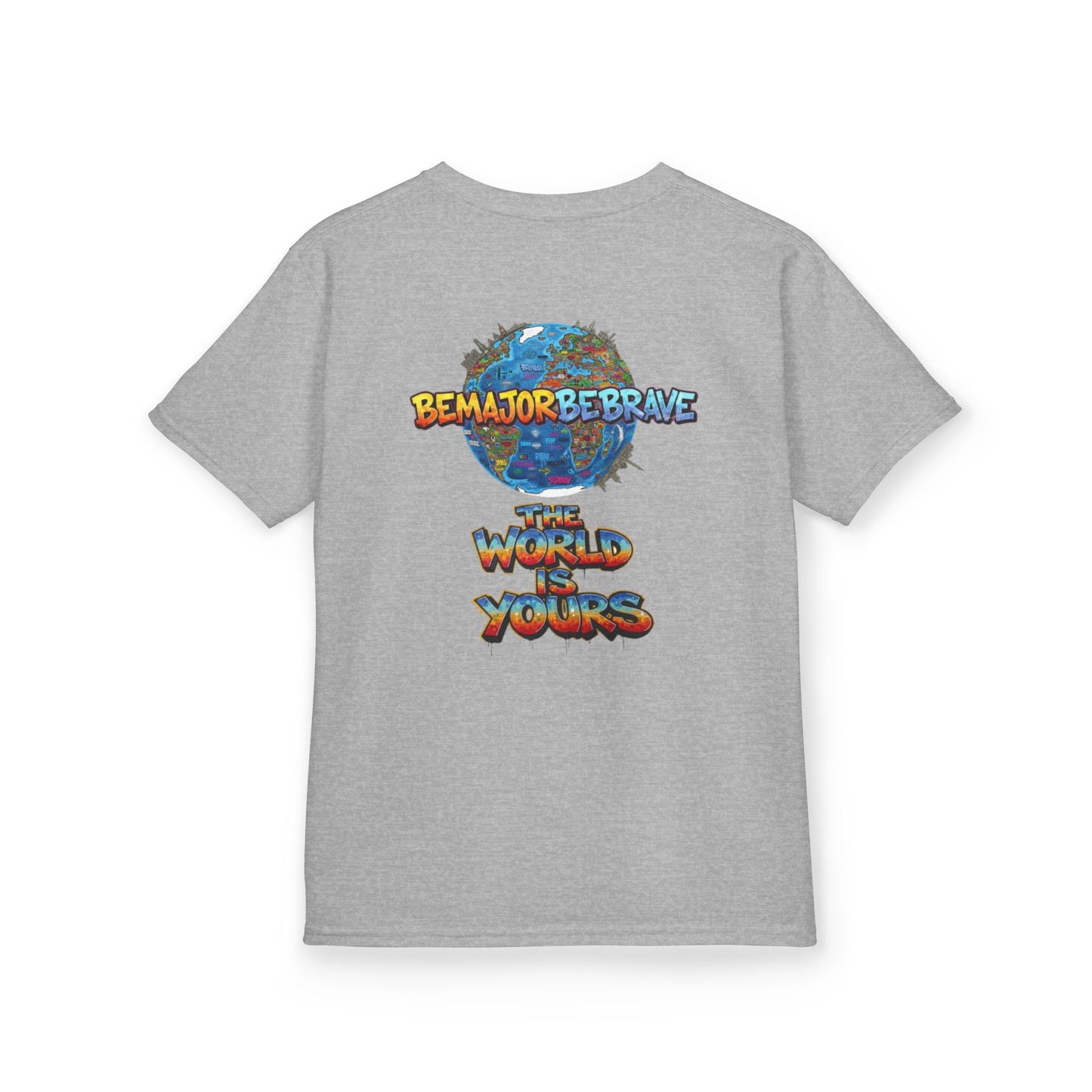 Kids Inspirational Graphic Tee - "Be Brave, The World is Yours"
